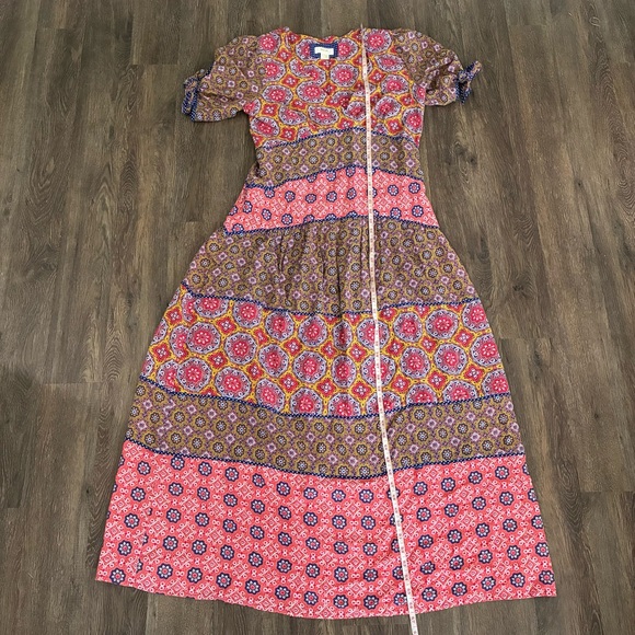 MAEVE BY ANTHROPOLOGIE EDER TIERED BOHO TIE SLEEVE DRESS - Picture 10 of 11